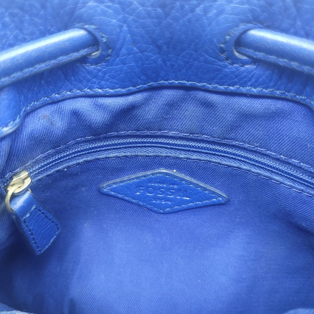 Fossil Jules Tassel Drawstring women's Bucket Bag, Sapphire - Picture 7 of 15